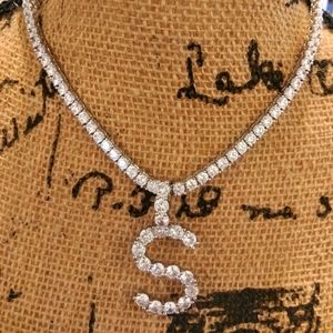 Rhinestone Chain With Letter S Charm